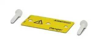 1004445: Terminal Block Marker, Yellow, Warning Plate, Modular Terminal Blocks, Attention Danger, 15 mm, WS
