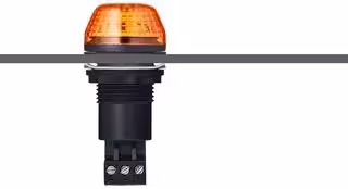 800501405: Beacon, Flashing / Steady, Orange, 24 V, IP65, 18 mm H, 30 mm Lens, IBS M22 Series