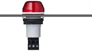 800502405: Beacon, Flashing / Steady, Red, 24 V, IP65, 18 mm H, 30 mm Lens, IBS M22 Series