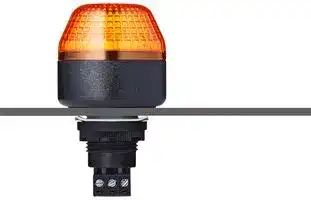 801501405: Beacon, Flashing / Steady, Orange, 24 V, IP65, 42 mm H, 45 mm Lens, IBM M22 Series