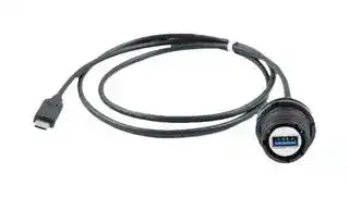 31931N-015: USB Cable, 24Pos/9Pos, Type C Plug to Type A Receptacle, 150 mm, 5.9 ", USB 3.0