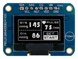 MDOB128064V1V-WS: Graphic OLED, 128 x 64 Pixels, White on Black, 3V / 5V, I2C, SPI, 38mm x 28.5mm, -40 °C