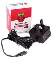 SC0216: Raspberry Pi Accessory, Raspberry Pi 4 Model B Official PSU, USB-C, 5.1V, 3A, UK Plug, Black
