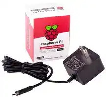 SC0218: Raspberry Pi Accessory, Raspberry Pi 4 Model B Official PSU, USB-C, 5.1V, 3A, US Plug, Black