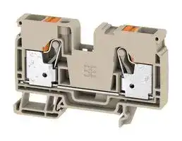 2490360000: DIN Rail Mount Terminal Block, 2 Ways, 20 AWG, 6 AWG, 10 mm², Push In, 57 A