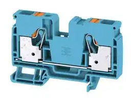 2490370000: DIN Rail Mount Terminal Block, 2 Ways, 20 AWG, 6 AWG, 10 mm², Push In, 57 A