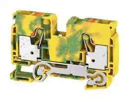 2490440000: DIN Rail Mount Terminal Block, PE, 2 Ways, 18 AWG, 6 AWG, 10 mm², Push In