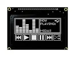 MCOB128064JX-WM: Graphic OLED, 128 x 64 Pixels, White on Black, 3V to 5V, I2C, Parallel, SPI, 75mm x 52.7mm