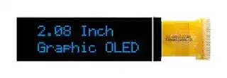 MCOT256064DY-BM: Graphic OLED, 256 x 64 Pixels, Blue on Black, 3V, I2C, Parallel, SPI, 80.5mm x 19mm, -40 °C