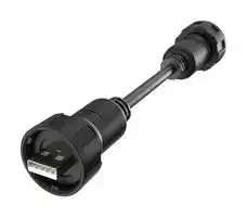 MRUAM6180A0: USB Cable, Bayonet Lock Both Ends, Type A Plug to Type A Plug, 1 m, 3.3 ft, USB 2.0, Black