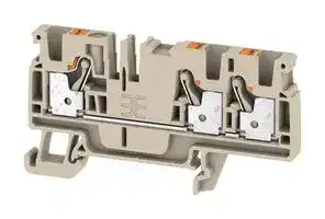 2051240000: DIN Rail Mount Terminal Block, 3 Ways, 26 AWG, 12 AWG, 4 mm², Push In, 32 A