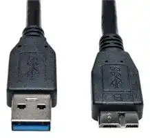 U326-003-BK: USB CABLE, 3.0 TYPE A-MICRO B PLUG, 3FT