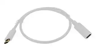 MP-FCR72001W: USB Cable, Extension, Type C Plug to Type C Receptacle, 500 mm, 19.7 ", USB 3.1, White