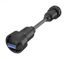 MRUBM6180A0: USB Cable, Bayonet Lock Both Ends, Type A Plug to Type A Plug, 1 m, 3.3 ft, USB 3.0, Black