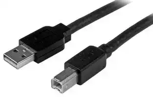 USB2HAB50AC: USB Cable, Type A Plug to Type B Plug, 15 m, 49.2 ft, USB 2.0, Black