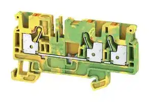 2051410000: DIN Rail Mount Terminal Block, PE, 3 Ways, 26 AWG, 12 AWG, 4 mm², Push In