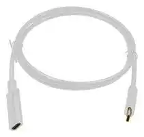MP-FCR72003W: USB Cable, Extension, Type C Plug to Type C Receptacle, 1 m, 3.3 ft, USB 3.1, White