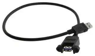 U3A00100-05M: USB Cable, Type A Plug to Type A Receptacle, 500 mm, 19.7 ", USB 3.0, Black