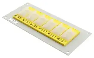 SJP1-06-K — Thermocouple Connector, Standard, Yellow, Snap-In Panel, 6x Socket, 1 Row, Type K, ANSI, SJP Series