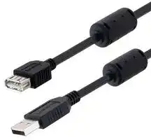 U2A00017-2M: USB Cable, Type A Plug to Type A Receptacle, 2 m, 6.6 ft, USB 2.0, Black