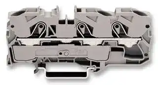 2010-1301: DIN Rail Mount Terminal Block, 3 Ways, 20 AWG, 6 AWG, 16 mm², Clamp, 57 A