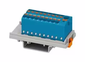 1047455: Panel Mount Barrier Terminal Block, 17.5 A, 500 V, 19 Pole, 9, Push In, 14 AWG