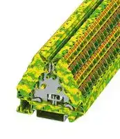 1070018: DIN Rail Mount Terminal Block, Potential Distributor, Green/Yellow, 16 Ways, 26 AWG, 14 AWG