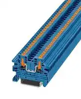 1078962: DIN Rail Mount Terminal Block, FT, Blue, 2 Ways, 26 AWG, 12 AWG, 4 mm², Push In, 24 A