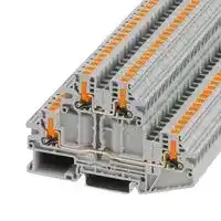 1079073: DIN Rail Mount Terminal Block, Grey, 4 Ways, 26 AWG, 12 AWG, 4 mm², Push In, 22 A