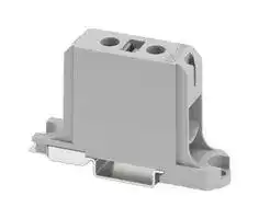1086465: DIN Rail Mount Terminal Block, High Current, Grey, 2 Ways, 6 AWG, 0 AWG, 50 mm², Screw, 154 A