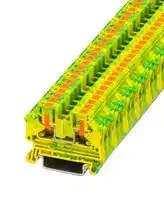 1088730: DIN Rail Mount Terminal Block, Green/Yellow, 2 Ways, 24 AWG, 10 AWG, 6 mm², Push In