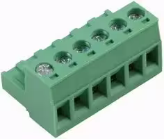 21.950M/6-E: Pluggable Terminal Block, 5.08 mm, 6 Ways, 28 AWG, 14 AWG, 1.5 mm², Screw