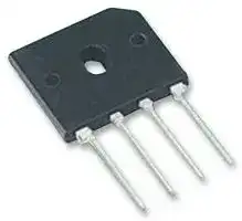 KBU403G: Bridge Rectifier, Single Phase, 200 V, 4 A, SIP, 4 Pins, 1.1 V