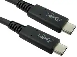 USB4-4080: USB Cable, Type C Plug to Type C Plug, 0.8 m, 2.62 ft, USB 4.0, Black, E-Marked Cable