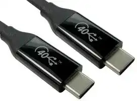 USB4-4080RH: USB Cable, Type C Plug to Type C Plug, 0.8 m, 2.62 ft, USB 4.0, Black, E-Marked Cable
