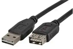PSG91255: USB Cable, Type A Plug to Type A Receptacle, 1 m, 3.28 ft, USB 2.0, Black