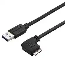 USB3AU1MRS: USB Cable, Type A Plug to Micro Type B Plug, 1 m, 3.28 ft, USB 3.0, Black