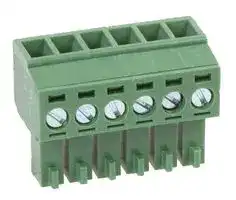 MC000060: Pluggable Terminal Block, 3.5 mm, 6 Ways, 26 AWG, 16 AWG, Screw