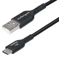 USB2AC15CMBK: USB Cable, Type A Plug to Type C Plug, 200 mm, 6 ", USB 2.0, Black