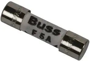 BK/GDA-5A: FUSE, CARTRIDGE, 5A, 5X20MM, FAST ACTING