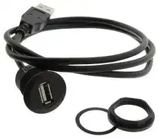 CW1X-USB20-1M: USB CABLE, 2.0 A PLUG-RCPT, 1M, BLACK