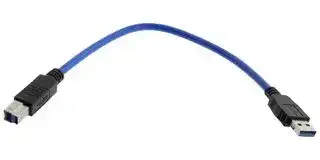 U3A00006-03M: USB CABLE, 3.0 A PLUG-B PLUG, 11.8"