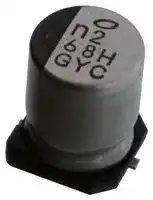 GYC1H680MCQ1GS: CAP, 68UF, 50V, ALU ELEC, HYBRID, SMD