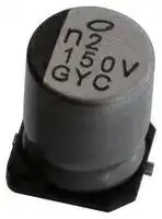 GYC1V151MCQ1GS: CAP, 150UF, 35V, ALU ELEC, HYBRID, SMD
