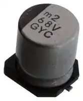 GYC1V680MCQ1GS: CAP, 68UF, 35V, ALU ELEC, HYBRID, SMD