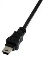 USBMUSBFM1: USB Cable, Type A Receptacle to Mini Type B Plug, 304.8 mm, 12 ", USB 2.0, Black