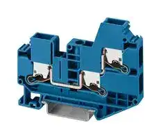 1329506: DIN Rail Mount Terminal Block, 3 Ways, 20 AWG, 8 AWG, 6 mm², Push-X, 41 A