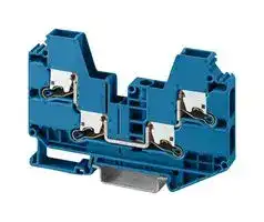 1329512: DIN Rail Mount Terminal Block, 4 Ways, 20 AWG, 8 AWG, 6 mm², Push-X, 41 A