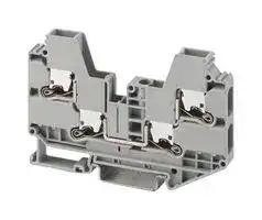 1329511: DIN Rail Mount Terminal Block, 4 Ways, 20 AWG, 8 AWG, 6 mm², Push-X, 41 A