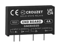 GNDB4D2D: Solid State Relay, 4 A, 60 VDC, Through Hole, PC Pin, DC Switch